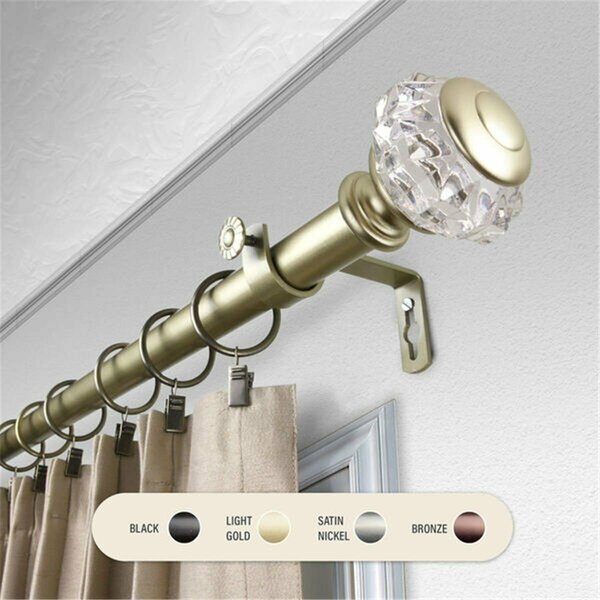 Central Design 1 in. Lyla Curtain Rod with 28 to 48 in. Extension, Gold 100-59-283